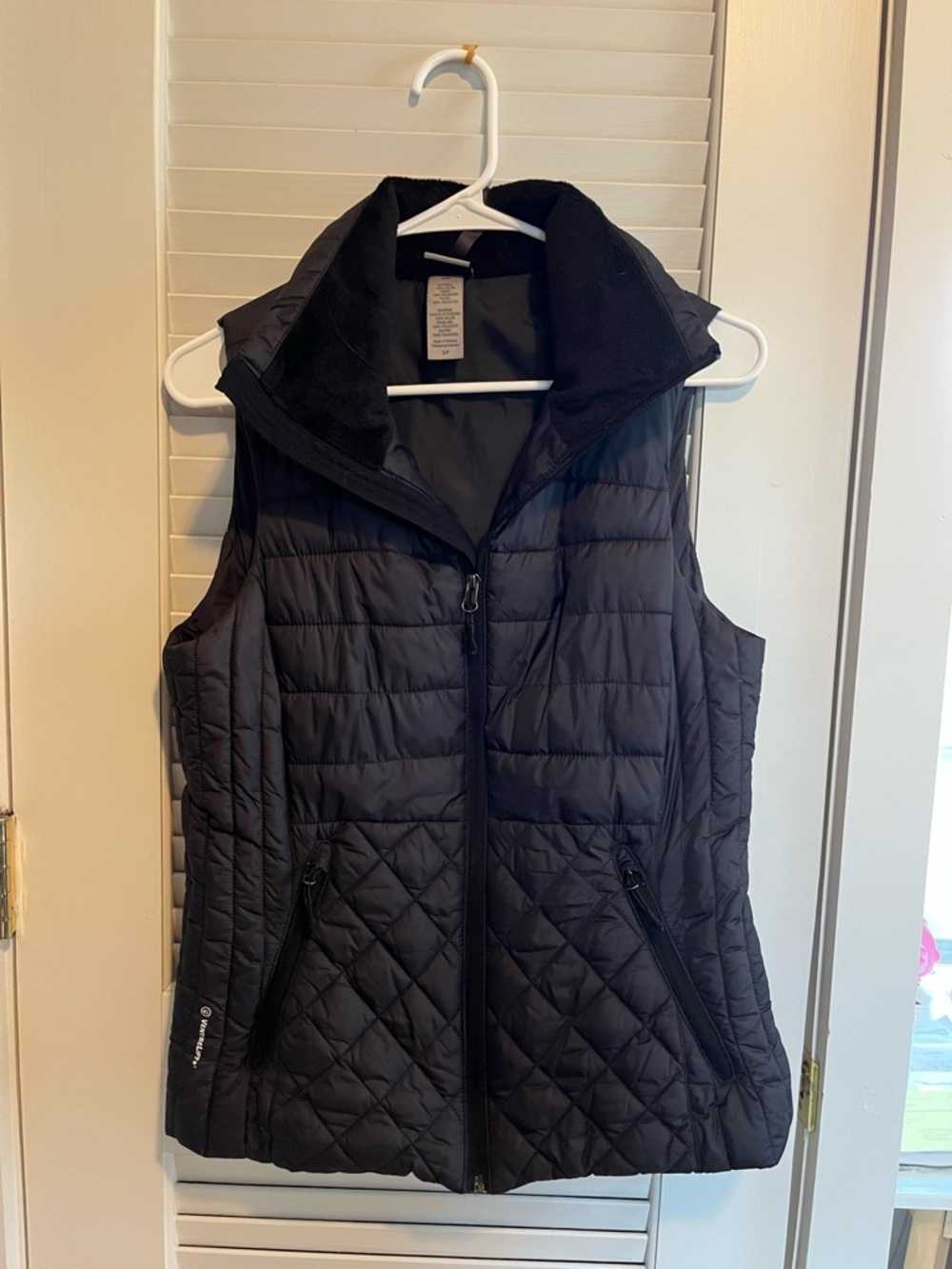 Champion Black Quilted Women's Puffer Vest with High Collar